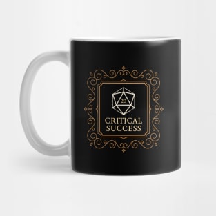 Critical Success D20 Dice Check Vintage Frame Mug